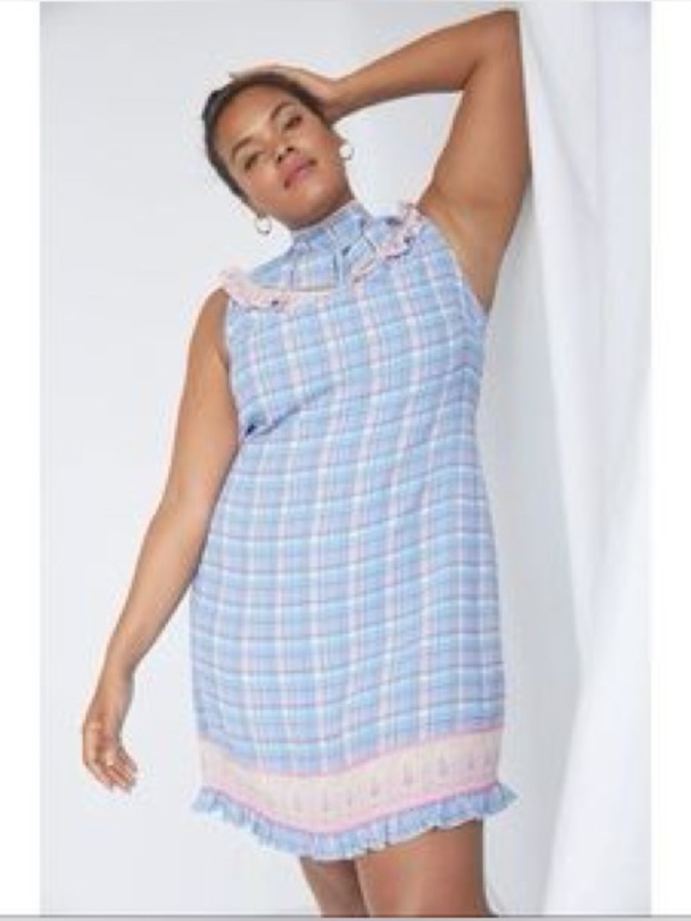 Anthropologie Plenty by Tracy Reese Embroidered gingham Dress 3X
